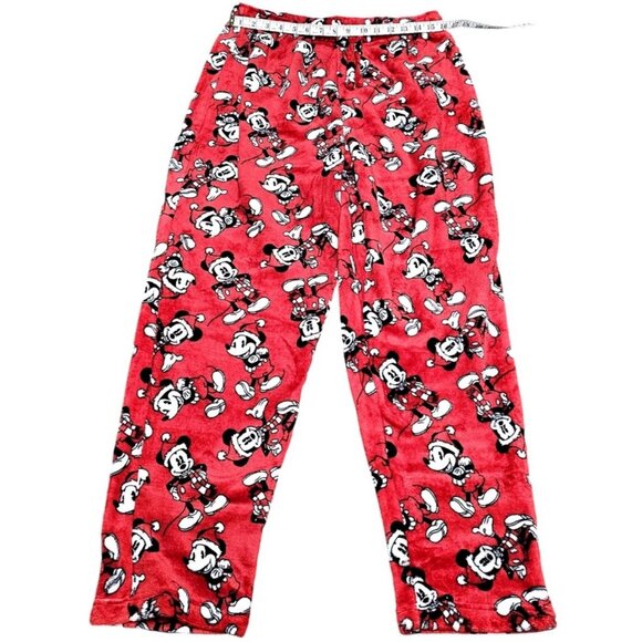 Disney Mickey Mouse Red Fleece Pajama Pants L 100% Polyester Lounge Sleepwear Co - Picture 10 of 10
